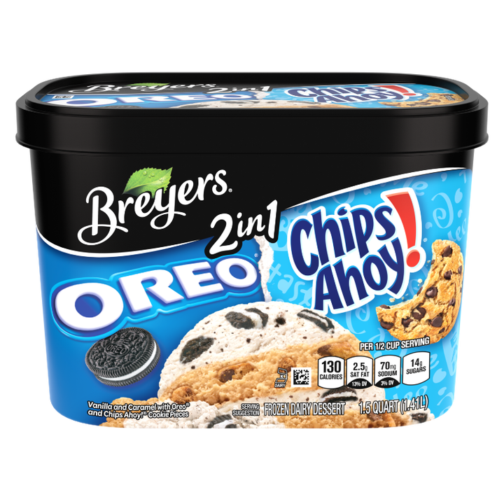 Kardashian tweeted about Breyers Oreo & Chips Ahoy! 2in1 frozen dairy treat.
