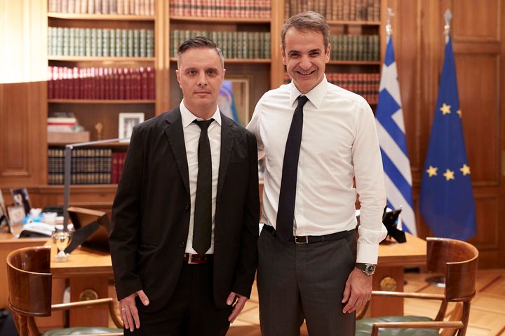 Ο Στηβ Βρανάκης με τον πρόεδρο της ΝΔ, Κυριάκο Μητσοτάκη.