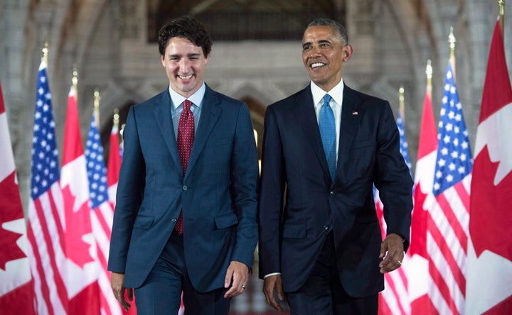 Justin Trudeau et Barack Obama à Ottawa en 2016.