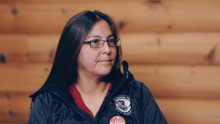 Judy Klassen, the Liberal candidate in Churchill-Keewatinook Aski, is shown on Nelson House on Aug. 20, 2019.