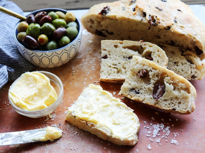 Here's a great way to use leftover olive juice: olive bread.