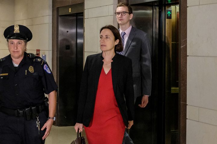 Fiona Hill, a former White House foreign policy adviser, arrives on Capitol Hill on Oct. 14, 2019, to testify before House impeachment investigators.
