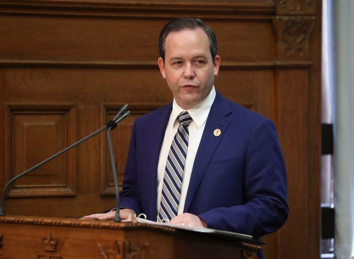 Doug Downey is sworn in as Ontario Attorney General in Toronto on June 20, 2019.