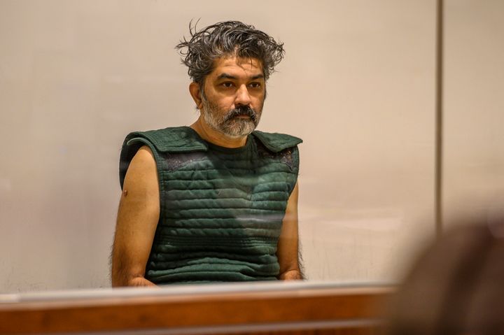 Shankar Hangud, wearing a personal safety vest, appears in the Placer County Superior Court Wednesday, Oct. 16, 2019, in Roseville, California.