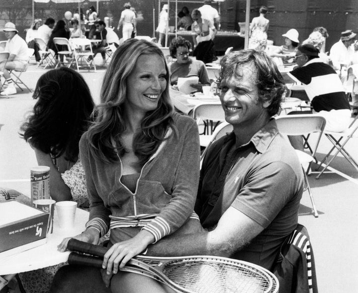 Ron Ely and wife Valerie Lundeen pictured in 1977 at Billy Jean King Tennis Stadium at Forest Hills in New York City.