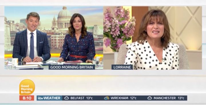 Lorraine was outraged about the protests on today's Good Morning Britain