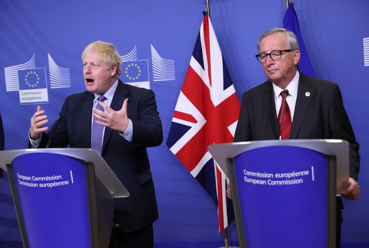 British Prime Minister Boris Johnson and European Commission President Jean-Claude Juncker.