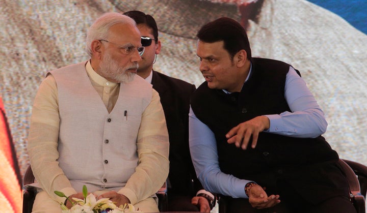 Prime Minister Narendra Modi Maharashtra CM Devendra Fadnavis in a file photo.