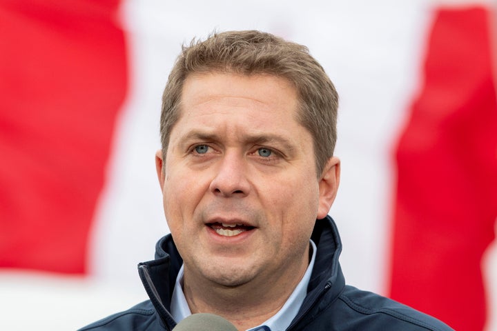 Conservative Leader Andrew Scheer campaigns in Brampton, Ont. on Oct. 17, 2019.