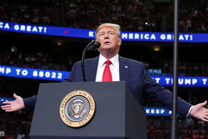 Behind Trump's Texas Show Of Force, A Weakened President 6 President Donald Trump at a campaign rally Thursday in Dallas.