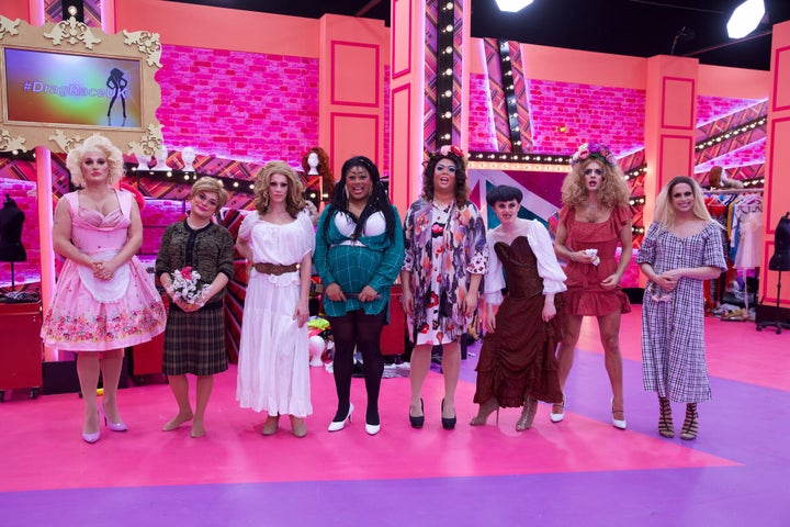 The queens had to dance around a maypole in this week's mini-challenge