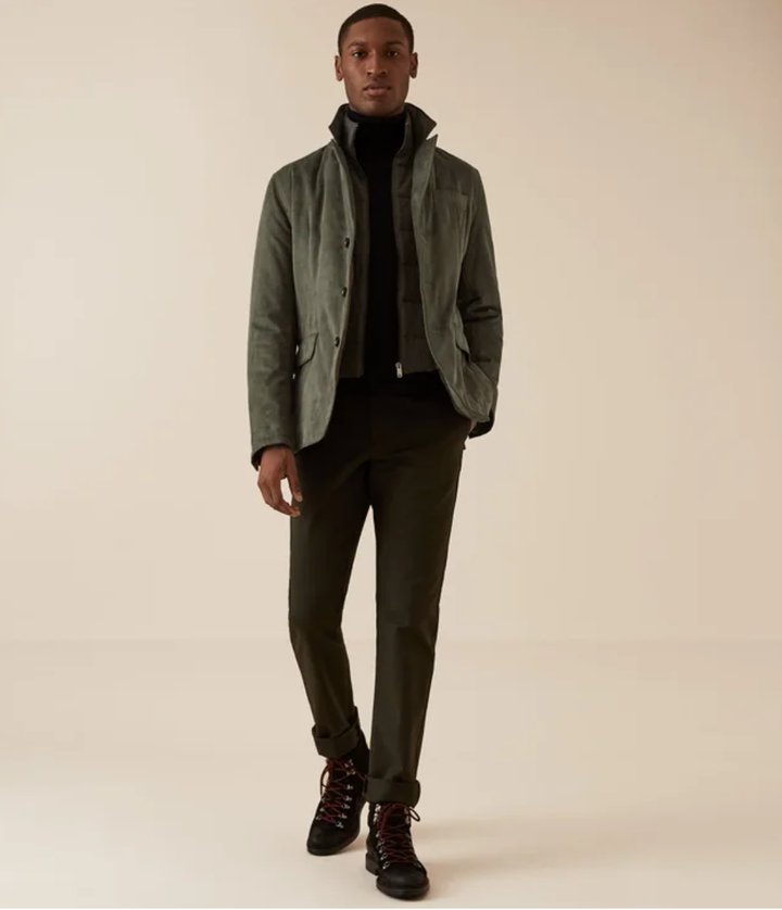 <a href="https://www.reiss.com/us/p/unstructured-blazer-mens-appo-in-khaki-green/?_cclid=Google_Cj0KCQjw_5rtBRDxARIsAJfxvYA3ubSDpmh5Y3xPGyXMhqi1MBdxdnwPRjOAYwO05--PyGzE0KVUIrcaAmYaEALw_wcB&amp;gclid=Cj0KCQjw_5rtBRDxARIsAJfxvYA3ubSDpmh5Y3xPGyXMhqi1MBdxdnwPRjOAYwO05--PyGzE0KVUIrcaAmYaEALw_wcB" target="_blank" rel="noopener noreferrer">Reiss,&nbsp;Appo Unstructured Blazer with Removable Gilet in Khaki, $195</a>