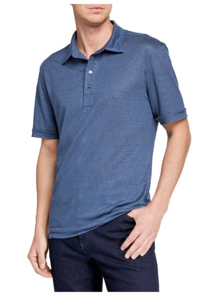 Ermenegildo Zegna, Men’s Linen Polo Shirt, $145.16