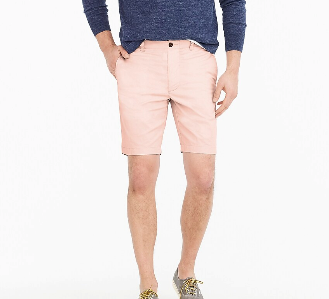 J.Crew, 9” Stretch Short in Subtle Pink, $25.99