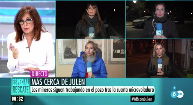 Ana Rosa Quintana durante su programa especial sobre el rescate de Julen el 25 de enero de 2019.