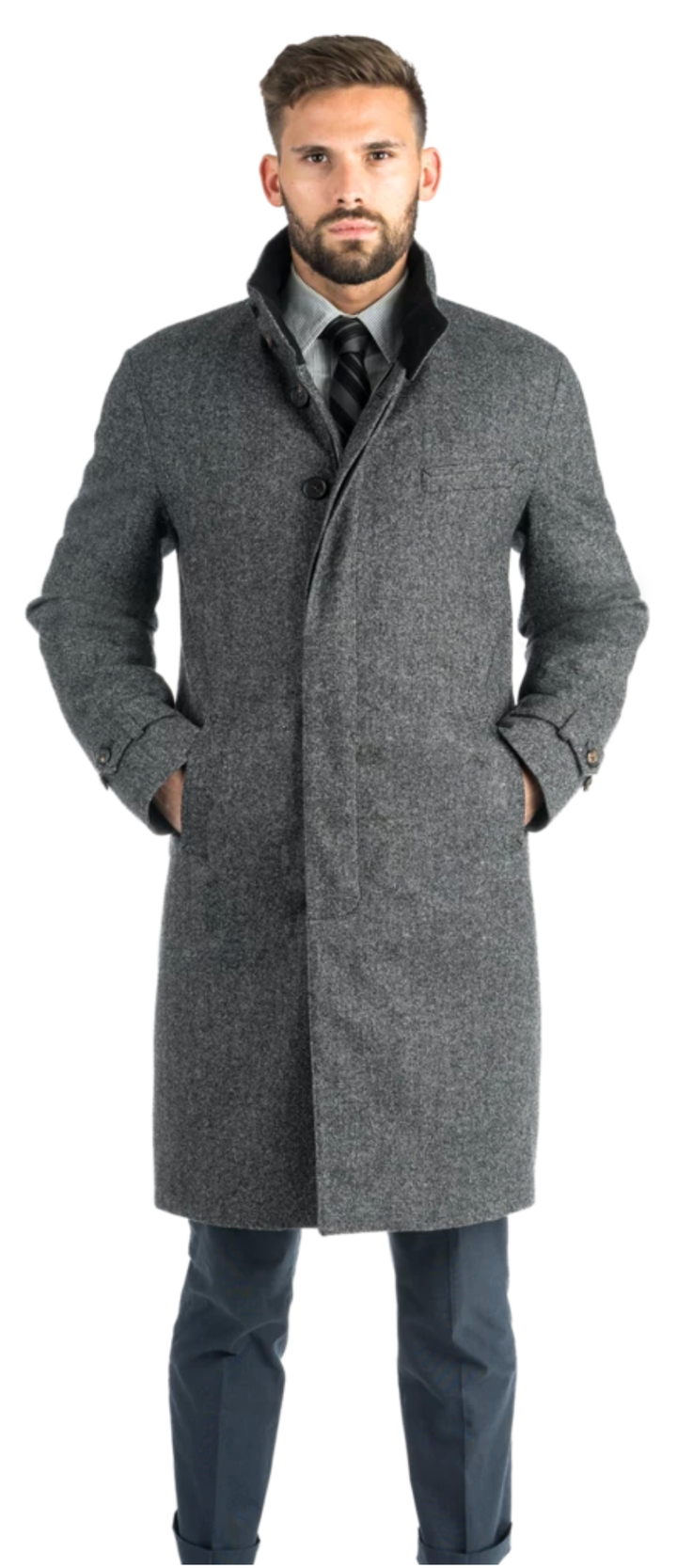 <a href="https://norwegian-wool.com/products/grey-herringbone-topcoat?gclid=Cj0KCQjw_5rtBRDxARIsAJfxvYCHvbeCQX0YE_Hf_0OUmmHV25otaFaGedfv5RpwmrShSYzKVzVusCIaAgj3EALw_wcB" target="_blank" rel="noopener noreferrer">Norwegian Wool,&nbsp;Gray Black Herringbone Topcoat, $1,695</a>