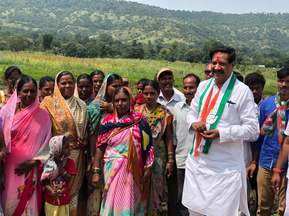 Former Maharashtra CM Prithviraj Chavan during the campaign in his constituency Karad in western Maharashtra.