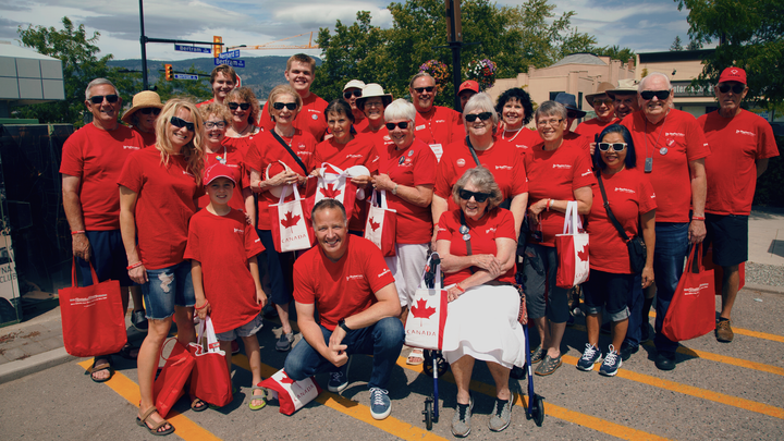 Stephen Fuhr is shown with Liberal volunteers in Kelowna on July 13, 2019.