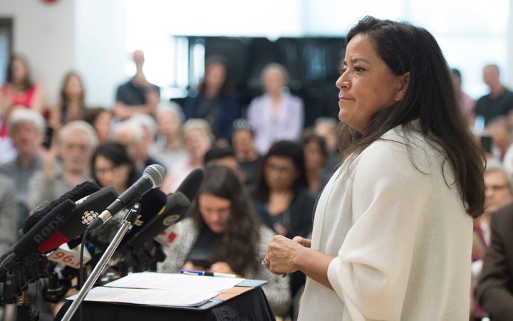 Jody Wilson-Raybould announces that she will run as an independent in the fall election during a news conference in Vancouver on May 27, 2019.