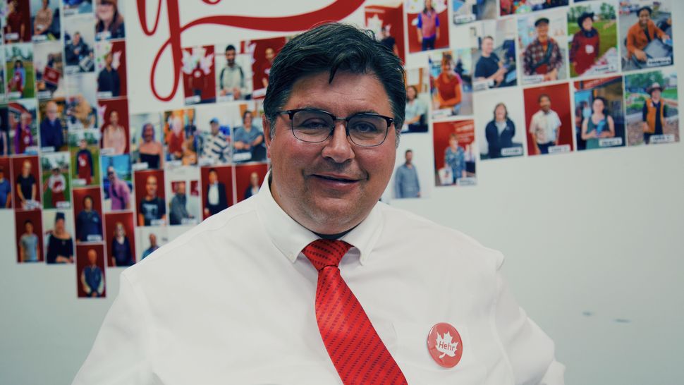 Liberal incumbent Kent Hehr in his campaign office, July 2019.