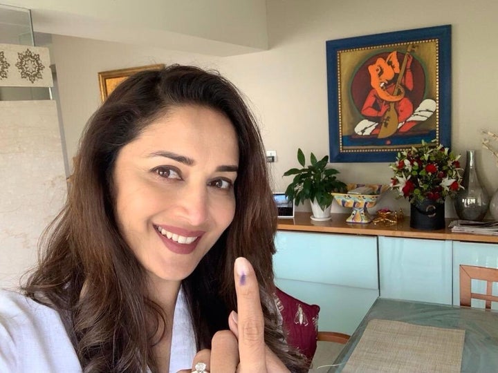 Actress Madhuri Dixit Nene also cast her vote. Sharing a picture, she tweeted, "Have you voted?"