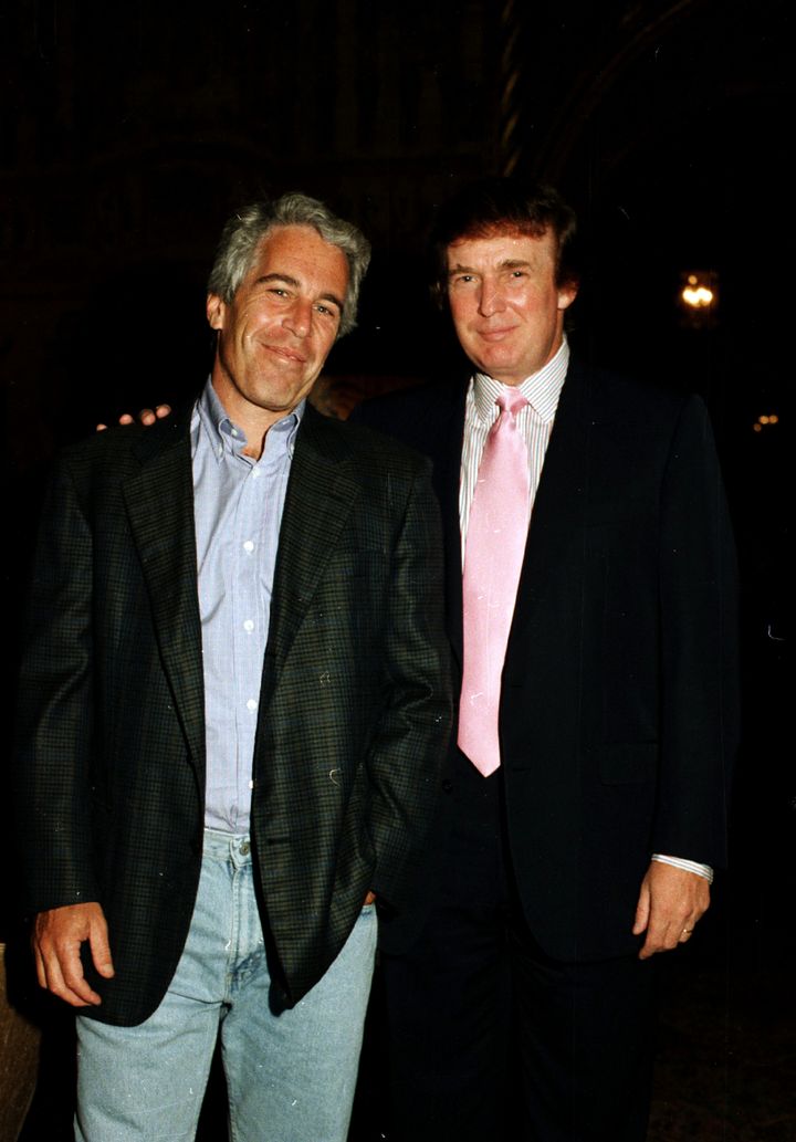Epstein and Donald Trump at his Mar-a-Lago estate, Palm Beach, Florida, 1997
