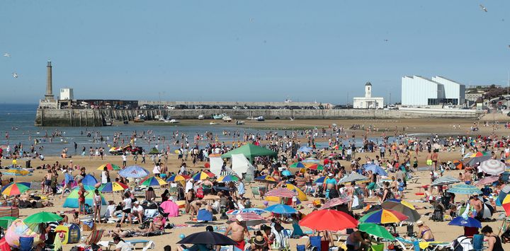 Some 6,500 people flocked to the busy Kent beach on July 28 2018 (file picture)