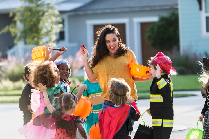 Handing out candy on the driveway, instead of at the door, eliminates the need for kids to climb stairs.