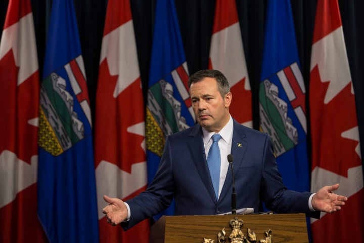 Alberta Premier Jason Kenney speaks to the media in Edmonton on Tuesday Oct. 22, 2019.