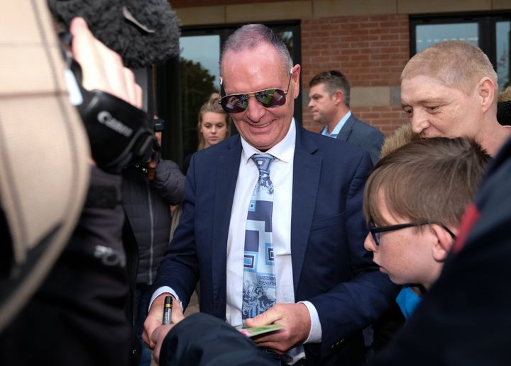 Gascoigne leaving court last week after being found not guilty