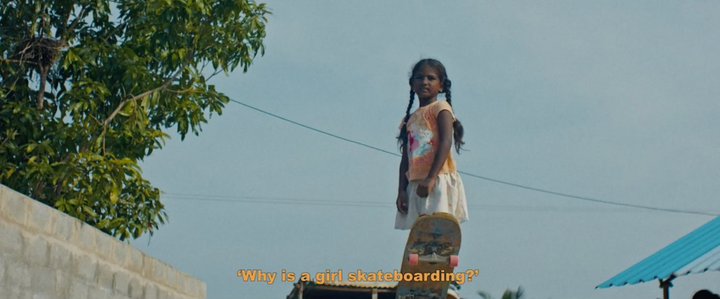 Kamali Moorthy is the 9-year-old skateboarder at the center of the documentary "Kamali."