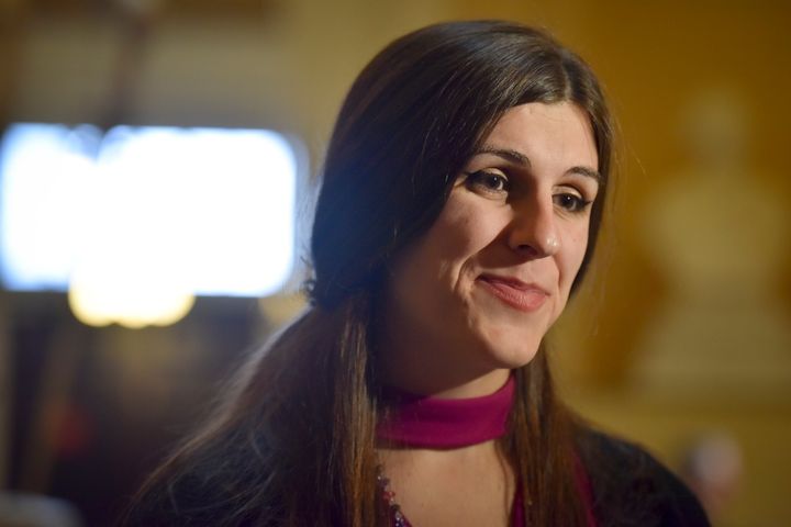 Del. Danica Roem pictured on her first day in office during the opening session of the House of Delegates at the Virginia State Capitol in January 2017.
