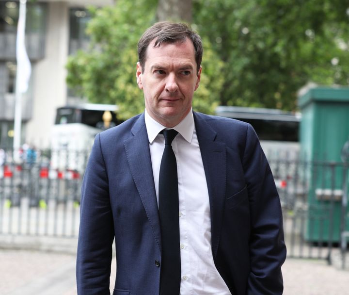 George Osborne arrives for a service of thanksgiving for the life and work of former Cabinet Secretary Lord Heywood at Westminster Abbey in London.