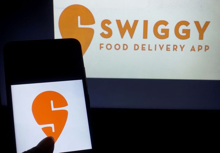 KOLKATA, INDIA - 2019/06/30: In this photo illustration a famous food ordering application Swiggy logo seen displayed on a smartphone. (Photo Illustration by Avishek Das/SOPA Images/LightRocket via Getty Images)