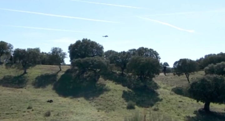 El helicóptero de Franco llegando a Mingorrubio