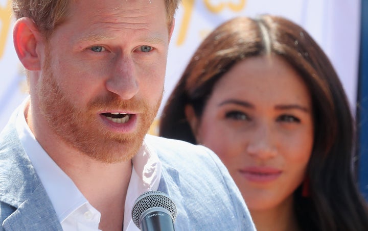 The Duke of Sussex speaks during a visit a township to learn about Youth Employment Services on Oct 2 in Johannesburg.&nbsp;