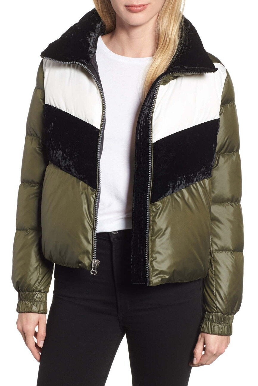 Marc new york chevron stripe puffer jacket on sale