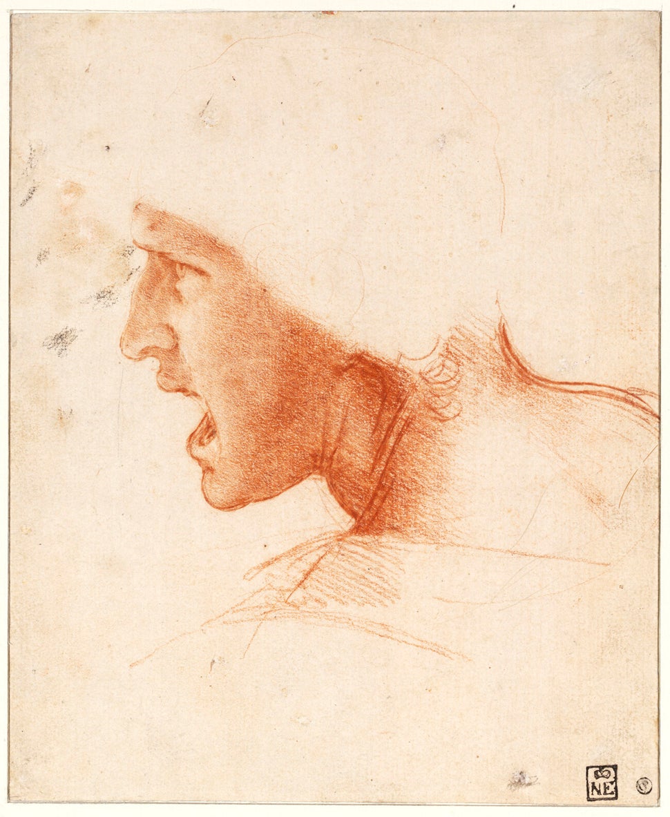 Léonard de Vinci, Étude de figure pour la Bataille d’Anghiari 