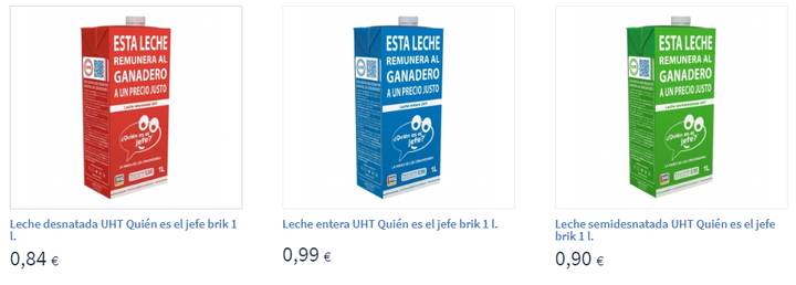 Leche de ¿Quién es el jefe? en la página web de Carrefour.