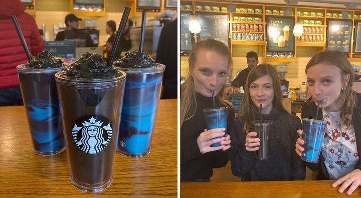 Three members of the HuffPost UK Life team tried the Halloween drink in their local Starbucks. 