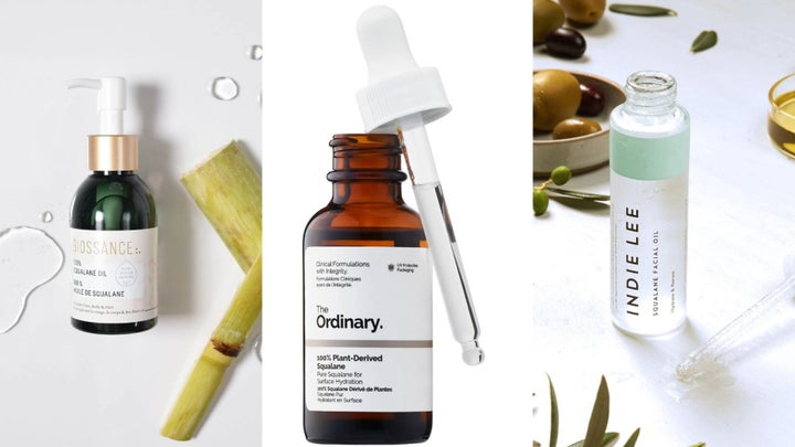 Several plant-based squalane skin care products are sold at Sephora, including (left to right) Biossance, The Ordinary and Indie Lee.