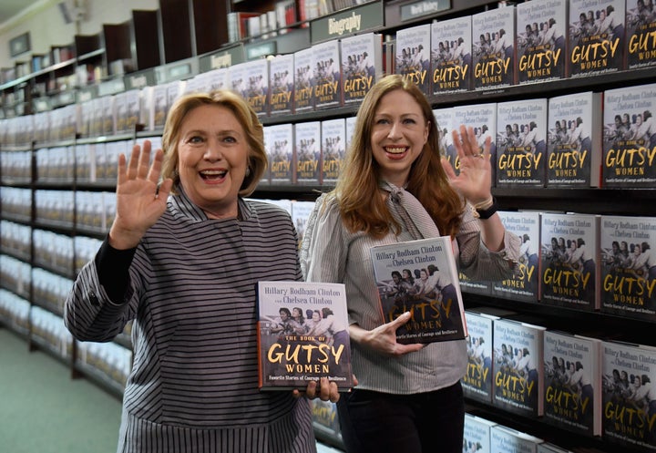 The Clinton women arrive to the signing for their new book "The Book of Gutsy Women: Favorite Stories for Courage and Resilience" at Barnes & Noble Union Square on Oct. 3, 2019, in New York City.