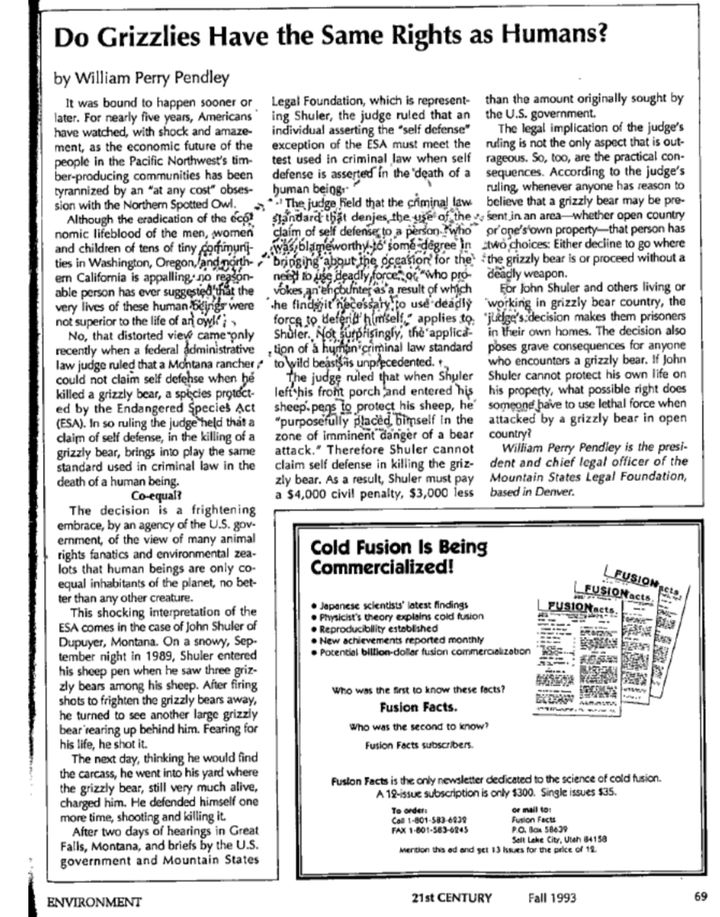 An article by William Perry Pendley in the Fall 1993 issue of 21st Century Science & Technology.