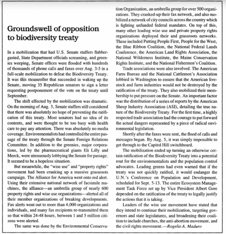 A piece by Rogelio Maduro in the Sept. 2, 1994, issue of Executive Intelligence Review.