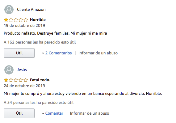 Valoraciones en Amazon al succionador de