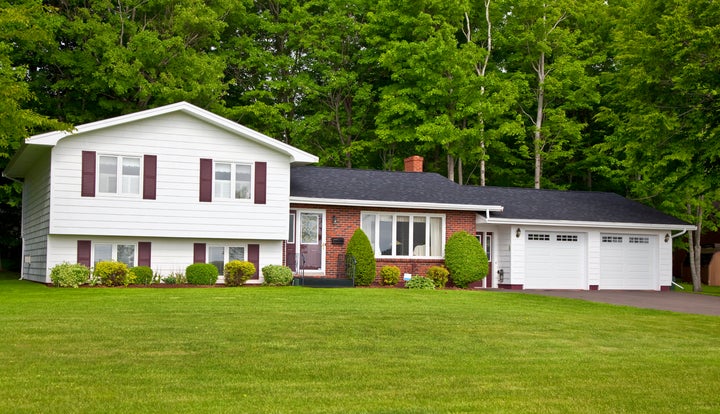 A ranch-style split level home, typical of the kind built in Toronto suburbs prior to the 1980s.