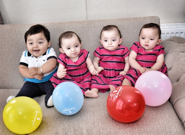 Britains Oldest Mum Of Quadruplets Overjoyed As Babies Celebrate Their First Birthdays
