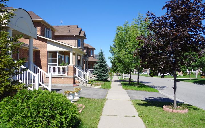 A suburban street is seen here near Toronto.