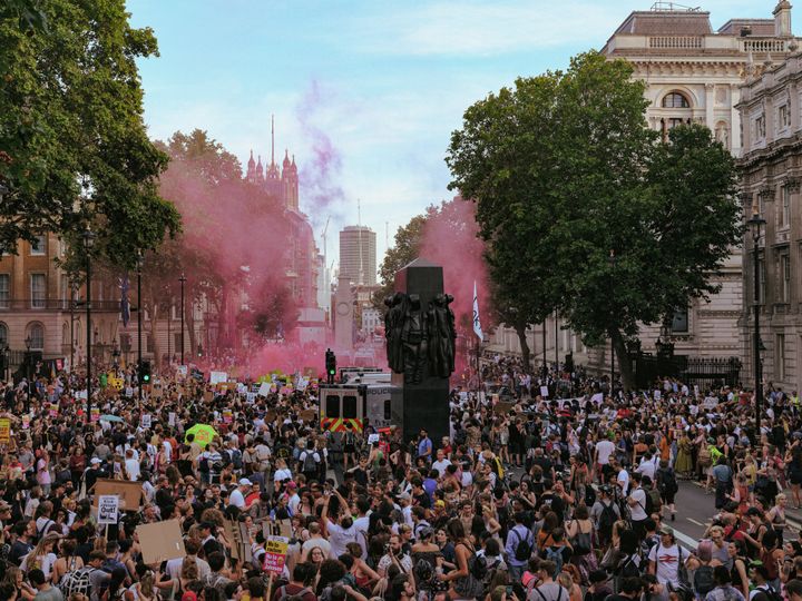 Hundreds of people attended the July protest orgainised by ‘Fck Boris’ in Russell Square in central London.