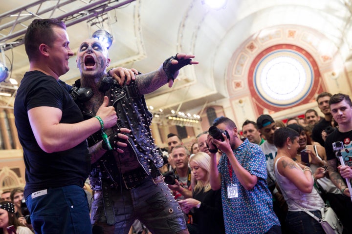 Zombie Boy attends The Great British Tattoo Show at Alexandra Palace on May 24, 2014 in London, England. 